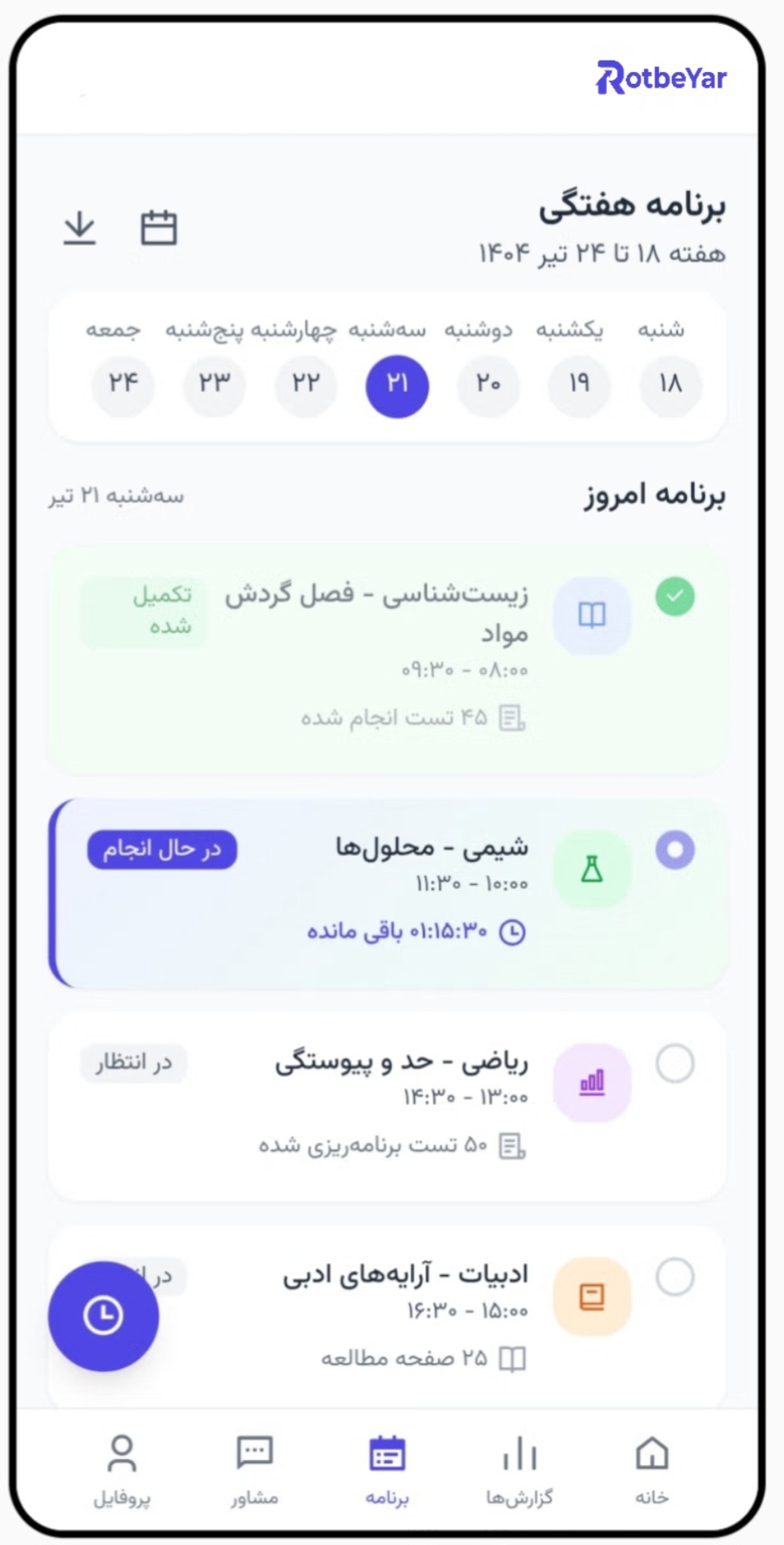 برنامه‌ریزی مطالعه